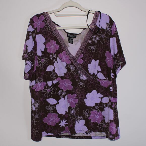 Y2K B.i.y.a.y.c.d.a. Purple Plus Sized Top With Beading Size 2X - Picture 1 of 4